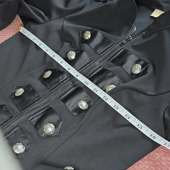 Women Victorian Gothic Steampunk Ringmaster Jacket Military Blazer Circus - Picture 6 of 13